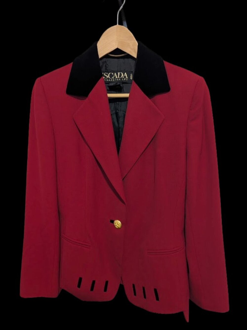 ESCADA by Margaretha Ley Vintage Red Wool Blazer / Size 38